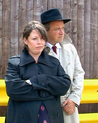 Olivia Colman and Harry Enfield in Dirk Gently's Holistic Detective Agency